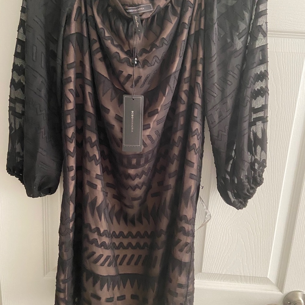 BCBG off the shoulder black dress new- Tags still on dress